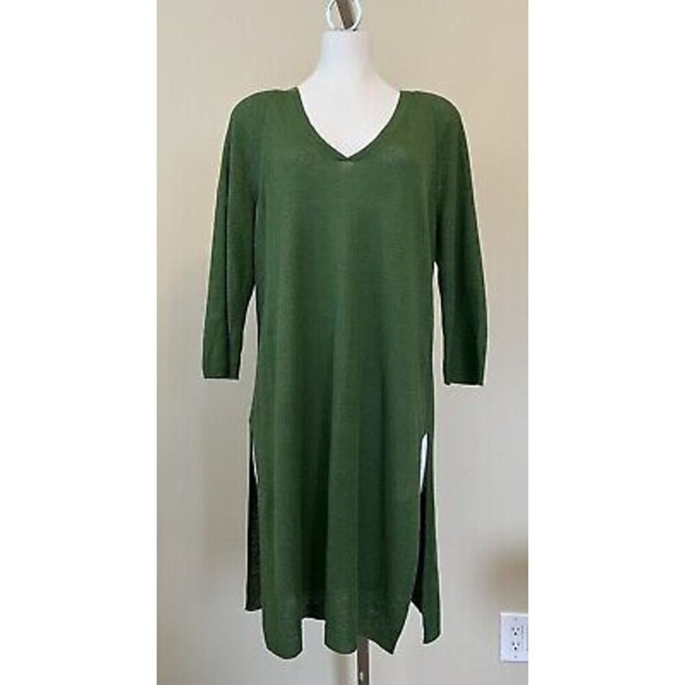J. Jill linen green sweater long swing tunic sz XS - Picture 5 of 7